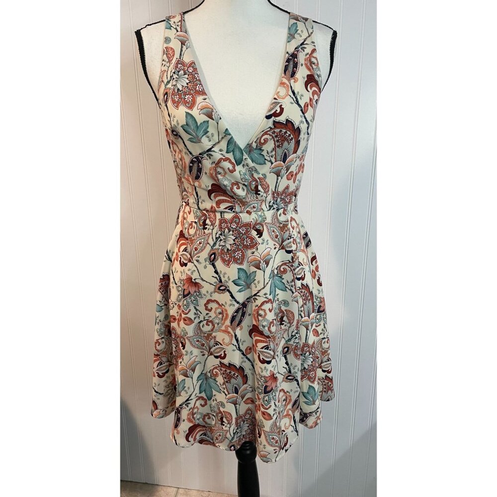 LuLus Multicolor Floral Sleeveless Wrap Dress - Womens S